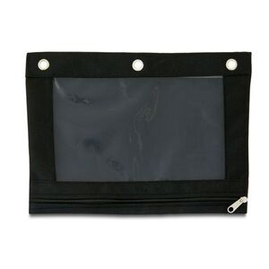 BUNDLE OF 25 SOLUD BLACK POUCHES Pen&Gear Black Polyester Zipper Binder Pouch